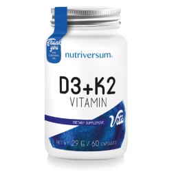 Комплексы витаминов и минералов PurePRO (Nutriversum) Vita D3 + K2   (60 caps)