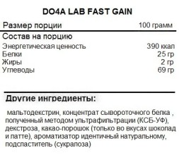 Гейнеры Do4a Lab Do4a Lab Fast Gain 2500g. 