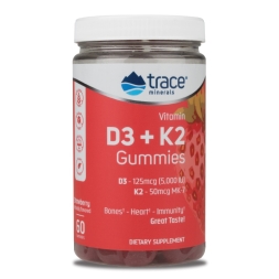 Отдельные витамины Trace Minerals Vitamin D3 + K2   (60 Gummies)