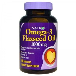 БАДы для мужчин и женщин Natrol Flaxseed Oil 1000 мг  (90 капс)