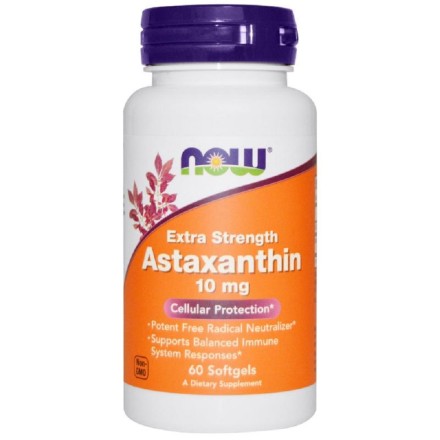 Астаксантин NOW NOW Astaxanthin 10mg 60 softgels  (60 Softgels)