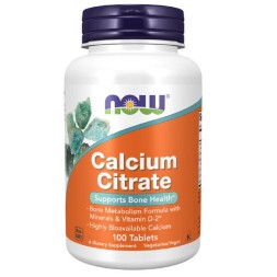 Комплексы витаминов и минералов NOW Calcium Citrate  (100 таб)