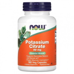 Минералы NOW NOW Potassium Citrate 99mg 180 vcaps  (180 vcaps)