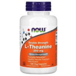 БАДы для мужчин и женщин NOW L-Theanine 200 mg  (120 vcaps)