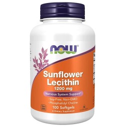 БАДы для мужчин и женщин NOW Sunflower Lecithin 1200 мг  (100 капс)